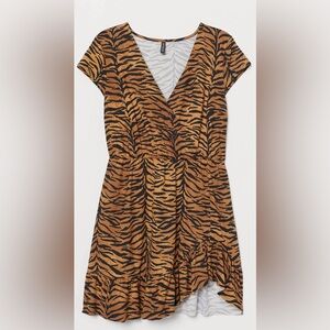 Animal Print Wrap Dress